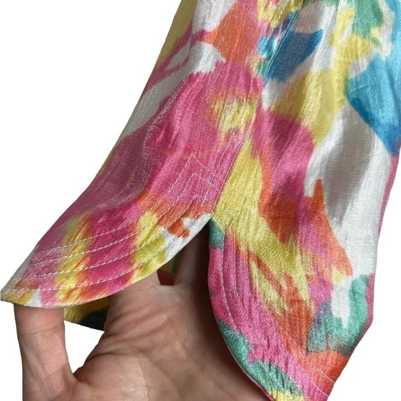 Ruby Red Pastel Round Neck Over Coat Pastel Multi Color Floral Blazer Jacket 20W - Picture 9 of 10